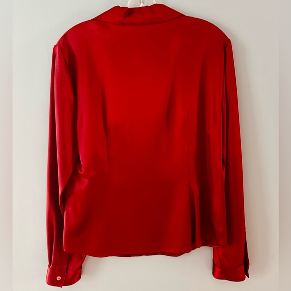 Lafayette 148 New York Women's Red Button-Down Shirt - Picture 3 of 3